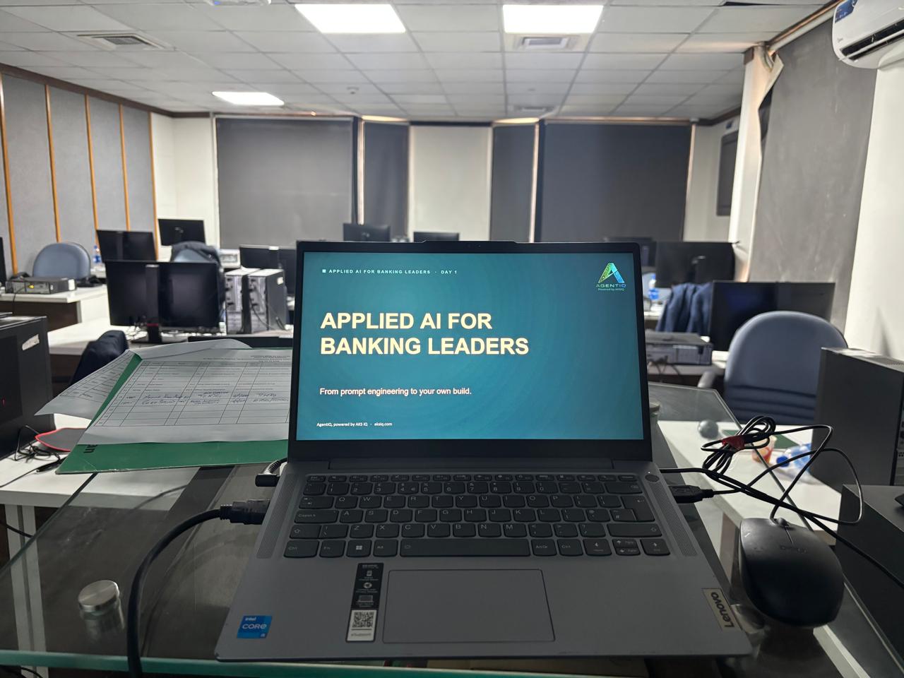 The session title slide, Applied AI for Banking Leaders